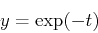 \begin{displaymath}
y=\exp(-t)
\end{displaymath}