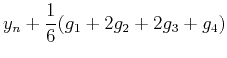 $\displaystyle z_n+{1\over 6}(g_1+2g_2+2g_3+g_4)$